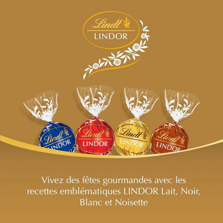 Coffret métal or garni boules Lindor ass. 400g