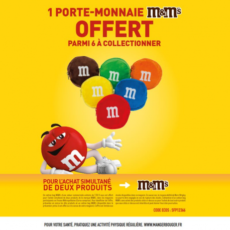 Porte monnaie M&M's couleur aléatoire (cotton bag)